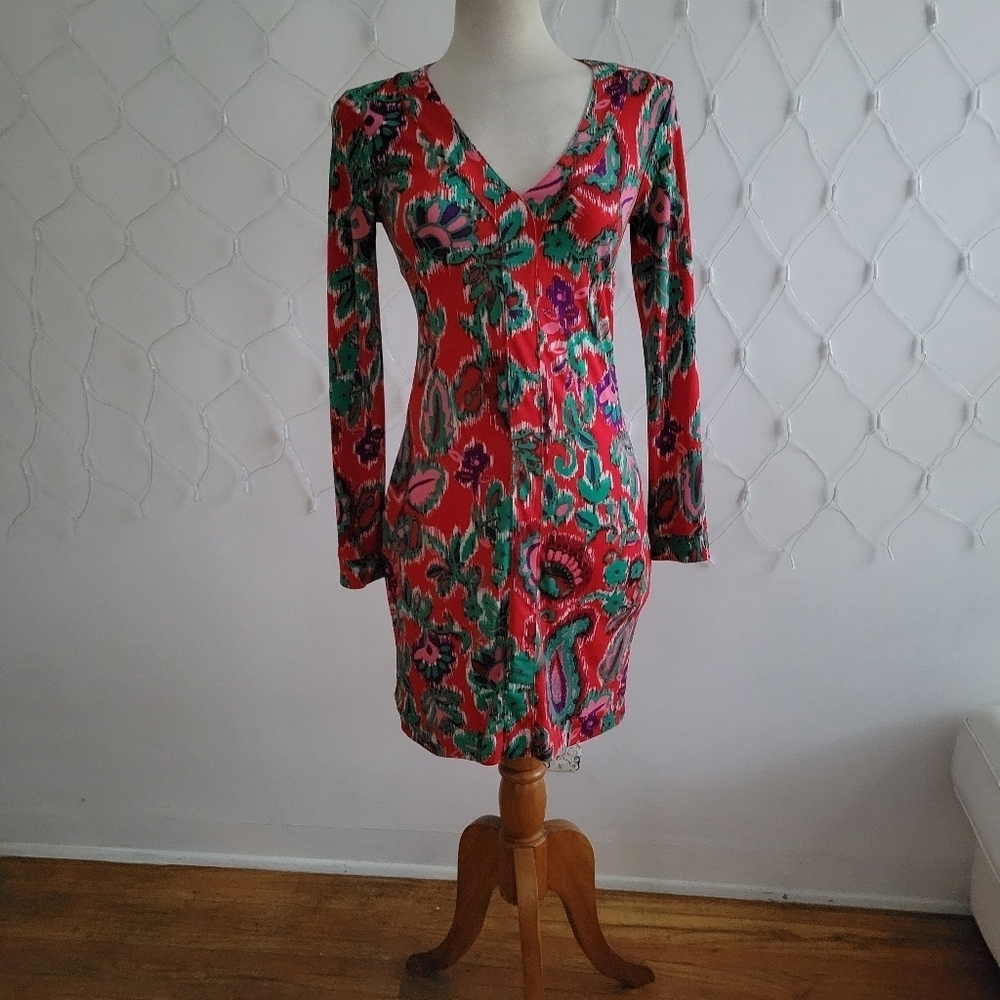 Rubber Duckie Dress Colorful Red Stretchy Fits Small  Maybe Xs Too